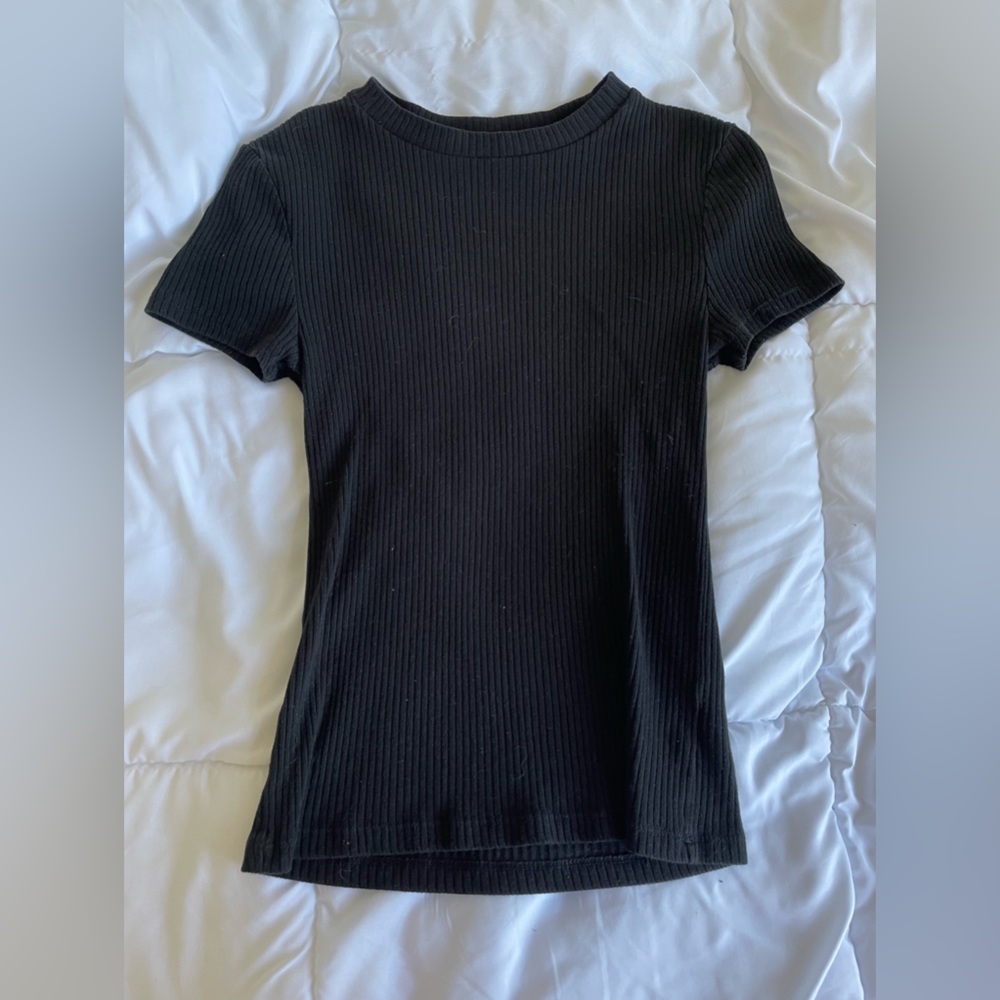 High Neck Ribbed Tee